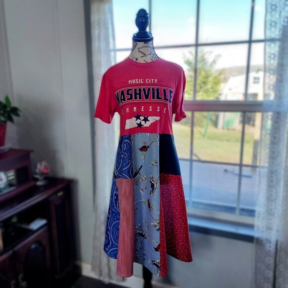 Upcycled Nashville Tee Dress S M - Picture 6 of 11